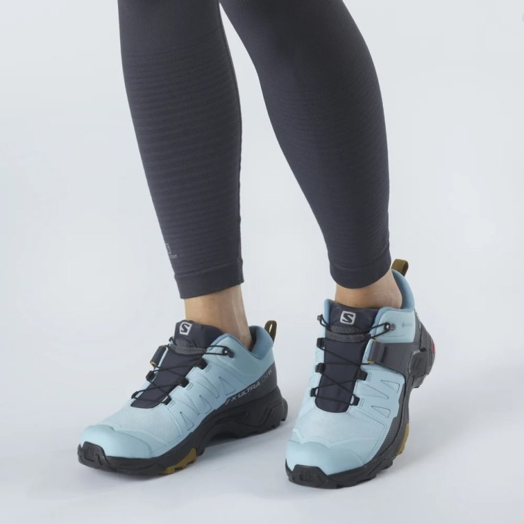 Light Blue / Black Salomon X Ultra 4 GTX Women's Hiking Shoes | PH 08597K